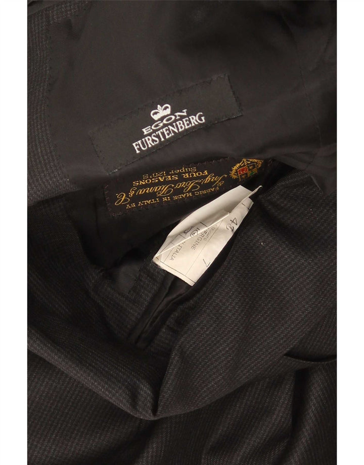 Jaqueta blazer masculina de 2 botões Loro Piana IT 48 lã virgem preta média