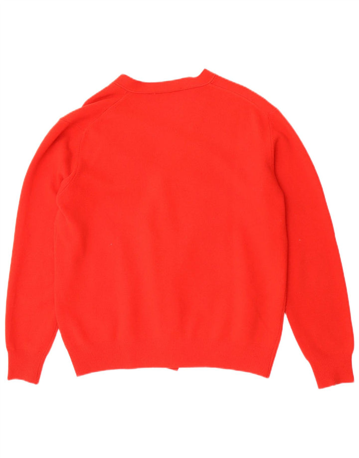 Suéter cardigã feminino vintage IT 54 3XL vermelho