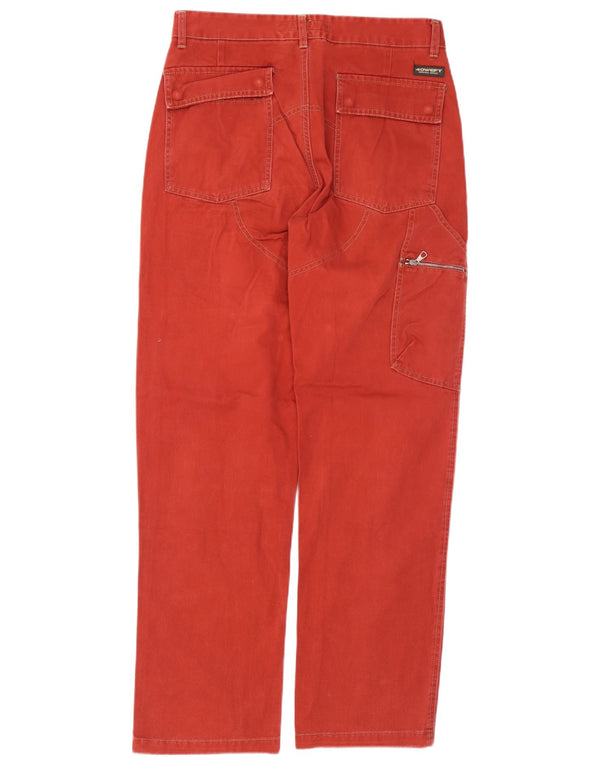 Calça Chino reta masculina 40Weft W33 L33 algodão vermelho