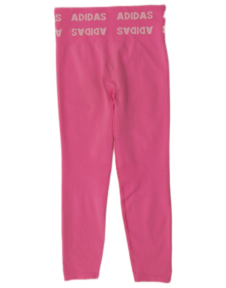 ADIDAS Womens Graphic Leggings UK 12/14 Médio Rosa Poliéster