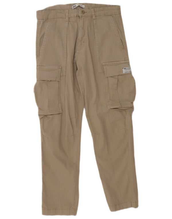 Calça cargo reta masculina Zara EU 42 grande W32 L28 bege