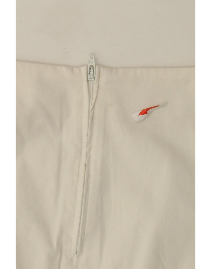 Saia feminina Benetton A-Line IT 42 médio W28 algodão branco