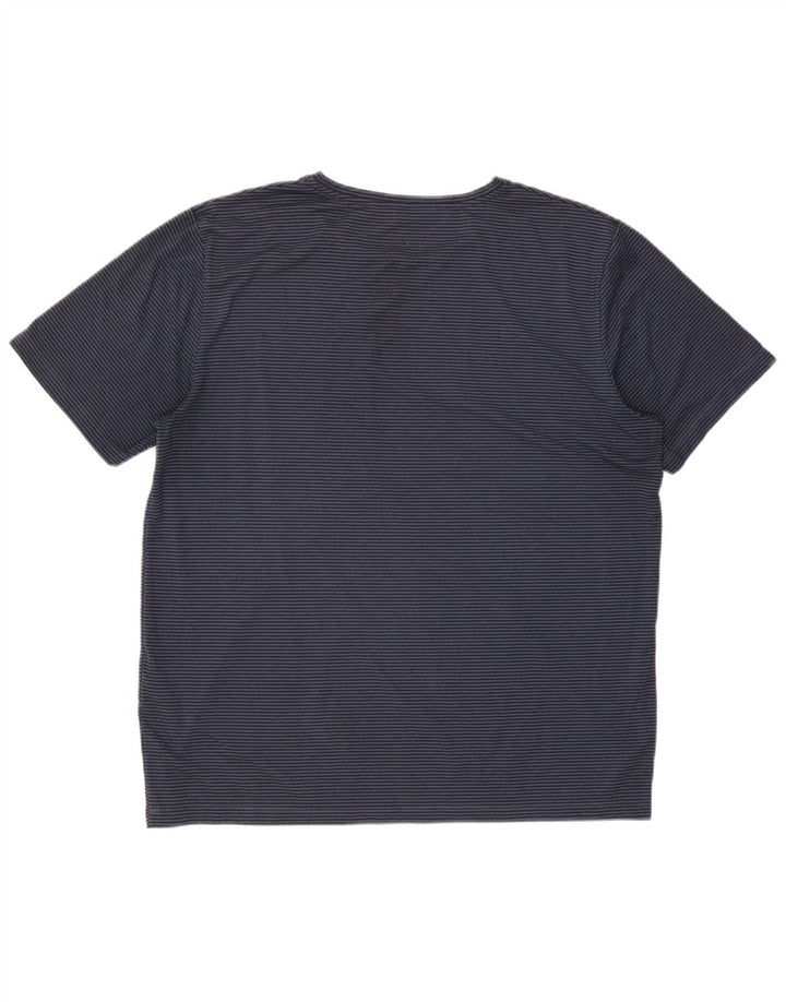 Camiseta masculina Rohan grande poliéster listrado azul marinho