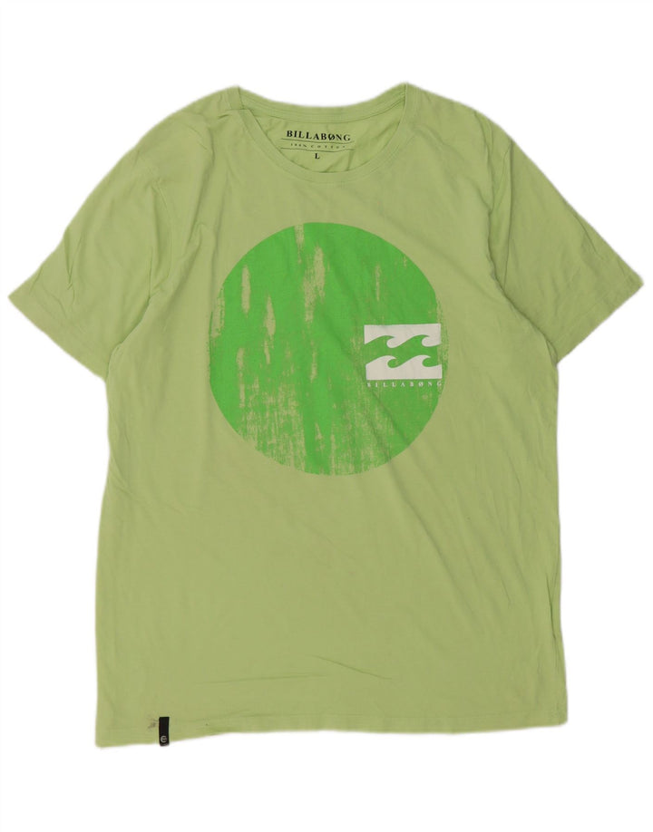 Camiseta gráfica masculina Billabong grande algodão verde
