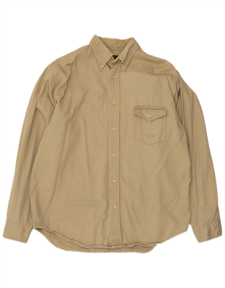 Camisa masculina G-Star XL algodão listrado bege