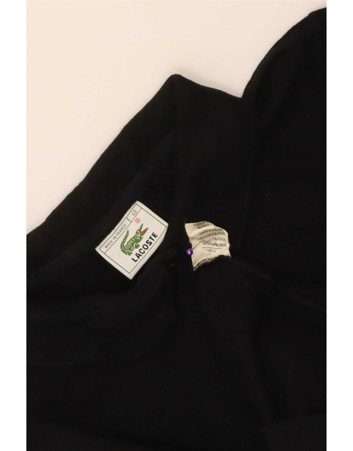 Camisa polo feminina de manga comprida Lacoste tamanho 40 algodão preto médio
