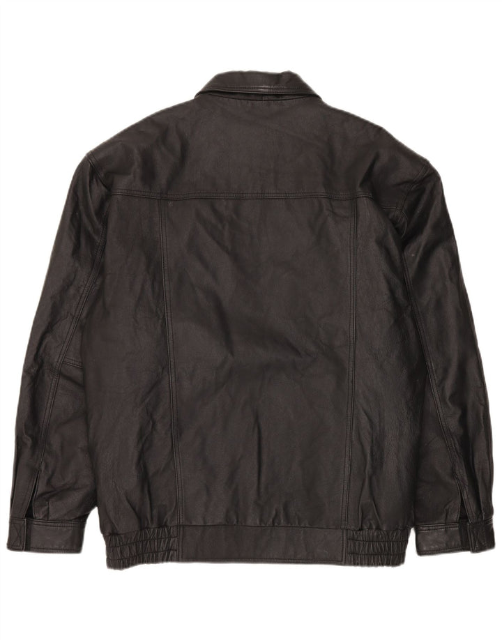 Jaqueta de couro masculina vintage UK 38 couro preto médio