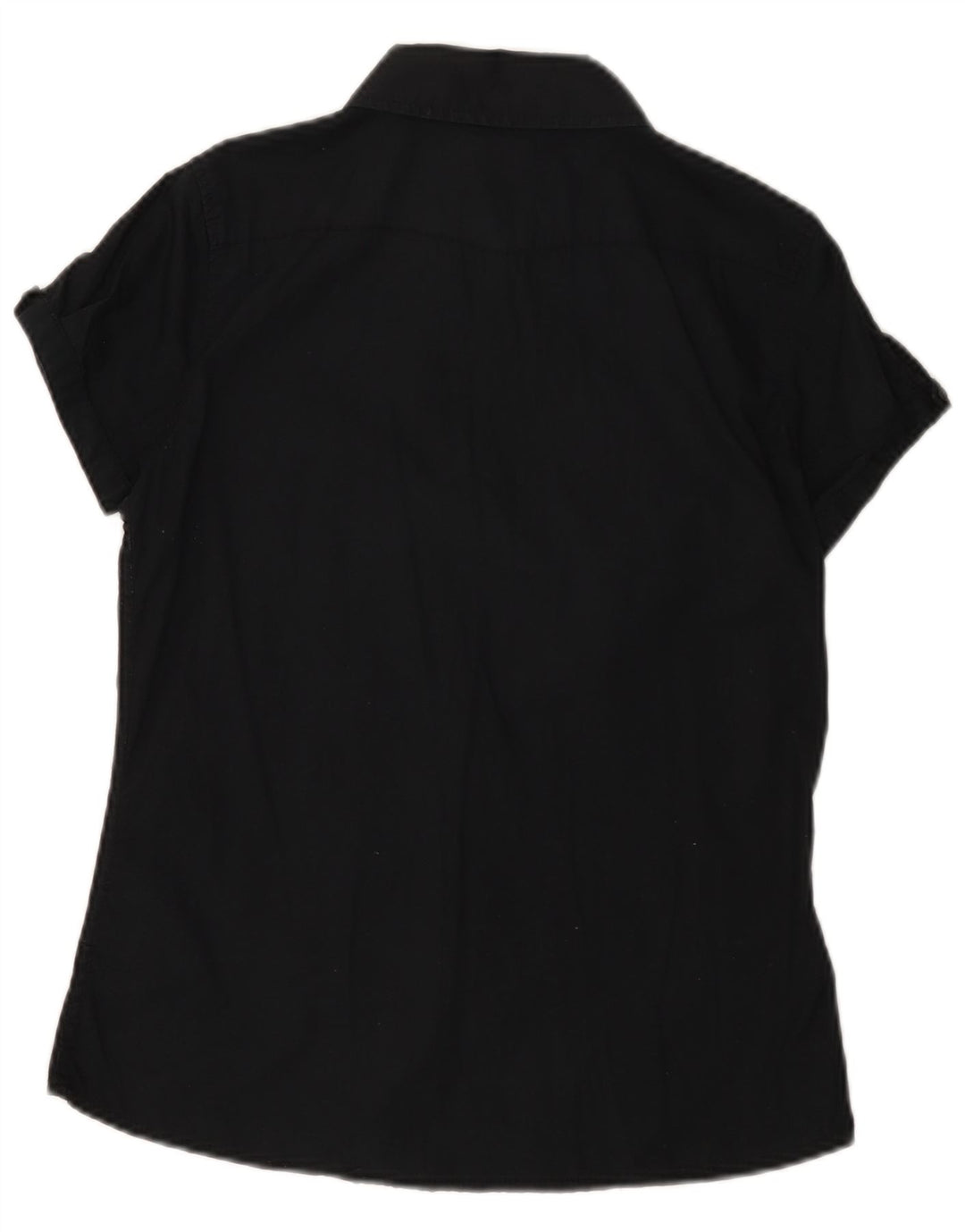 Camisa feminina de manga curta Lee UK 10 pequena algodão preto