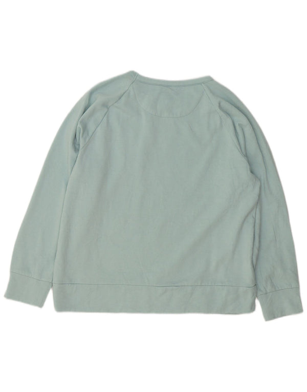 Jumper de moletom feminino Eddie Bauer UK 16 grande azul poliéster