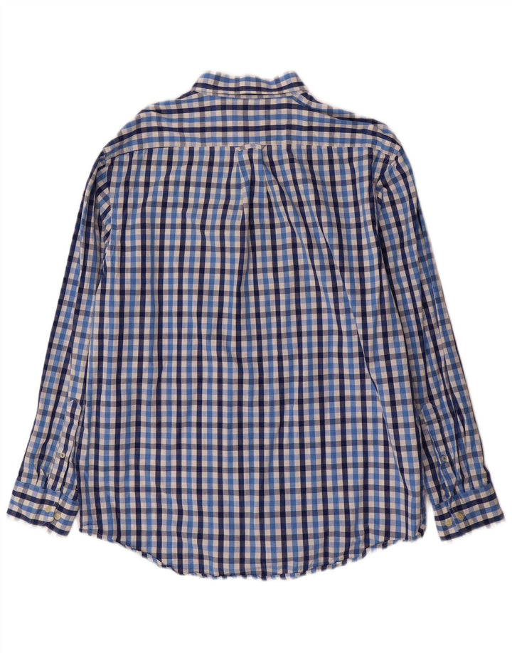 Camisa masculina IZOD grande algodão xadrez azul