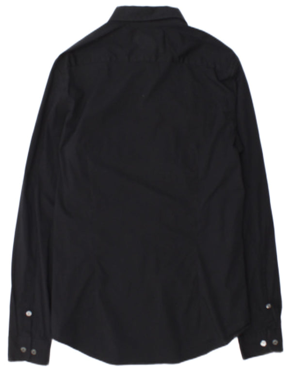 Camisa Calvin Klein Jeans Masculina Slim Fit Grande Algodão Preto