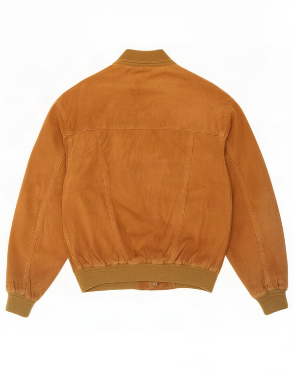 Jaqueta bomber masculina de camurça vintage IT 48 Couro bege médio