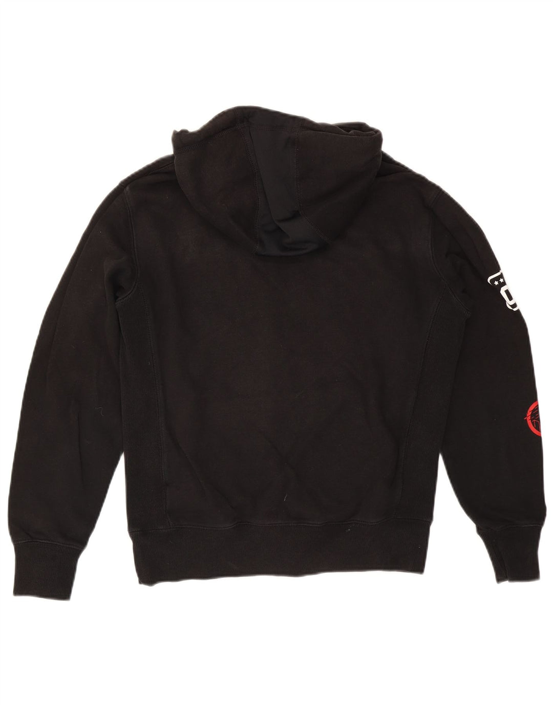 Suéter com capuz gráfico masculino Superdry pequeno preto