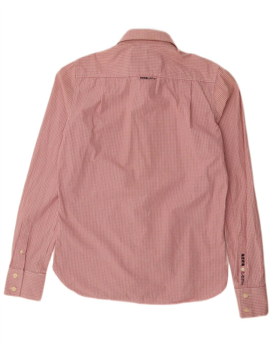 Camisa masculina Superdry média vermelha xadrez algodão