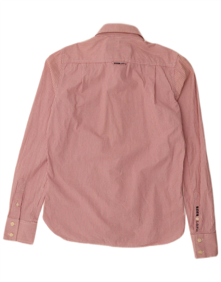 Camisa masculina Superdry média vermelha xadrez algodão