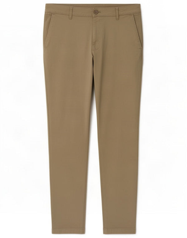 Zara Mens Slim Chino Trousers EU 42 Large W32 L30 Beige Cotton