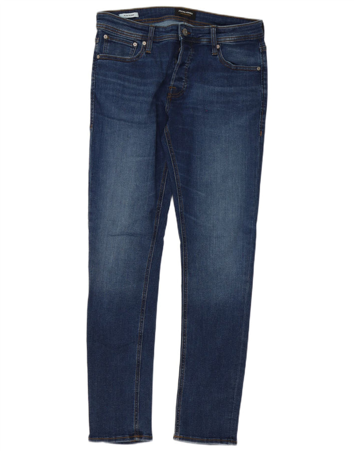 Jack & Jones Masculino GLENN Slim Jeans W33 L32 Azul Algodão
