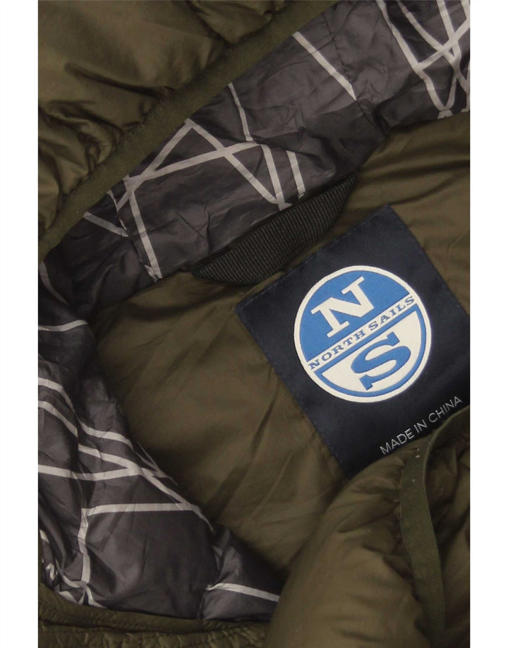 Jaqueta masculina acolchoada com capuz North Sails UK 40 grande poliamida cáqui