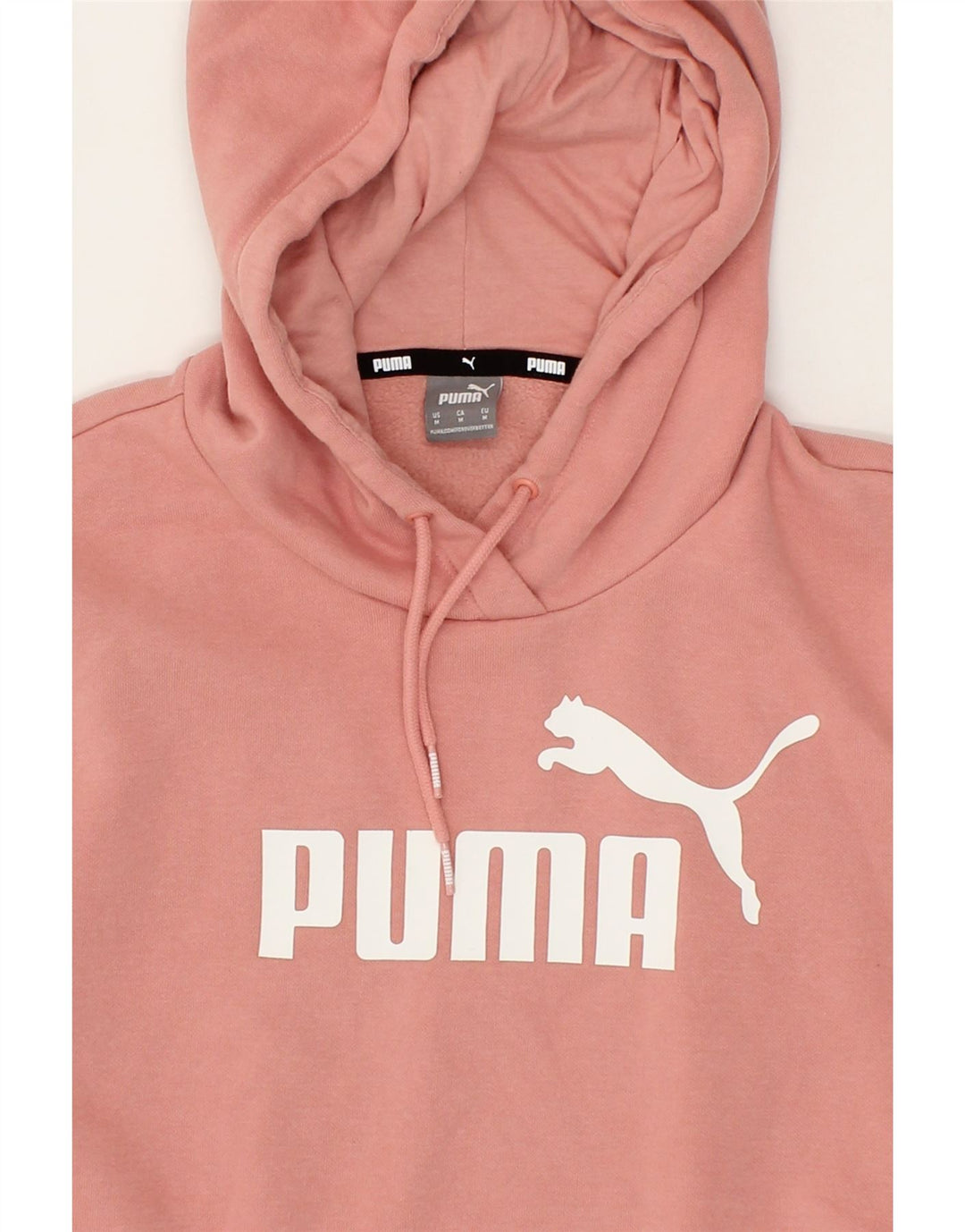 PUMA Womens Graphic Hoodie Jumper UK 14 Medium Pink Cotton Vintage Puma and Second-Hand Puma from Messina Hembry 