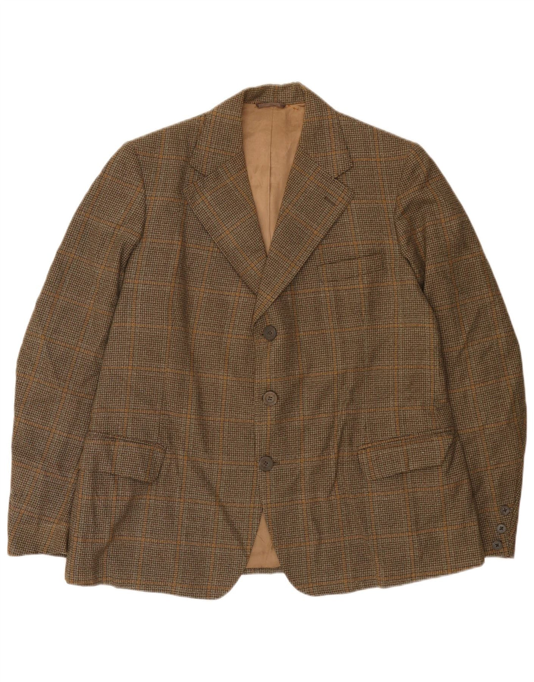 Jaqueta blazer masculina de 3 botões John Collier Reino Unido 38 médio marrom houndstooth