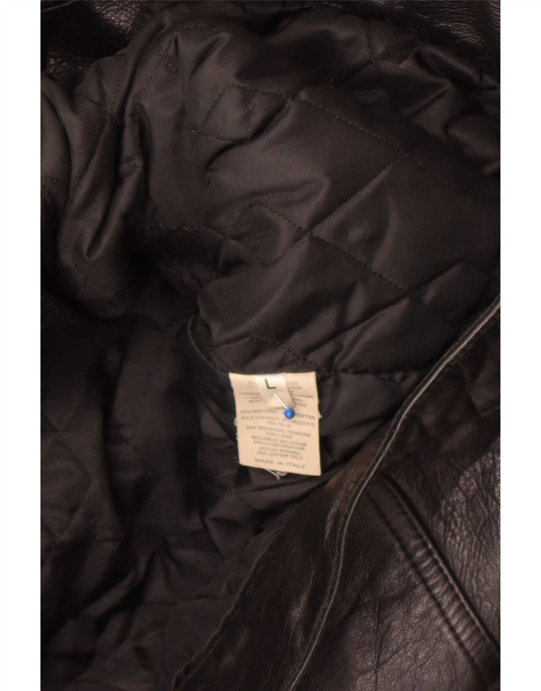 Jaqueta de couro masculina vintage UK 40 grande preta