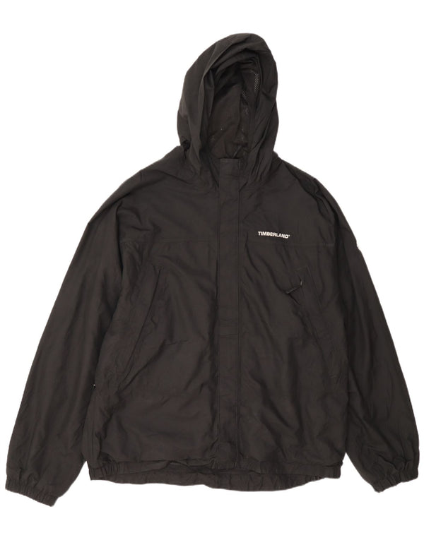 Jaqueta de chuva masculina com capuz Timberland UK 40 grande nylon preto