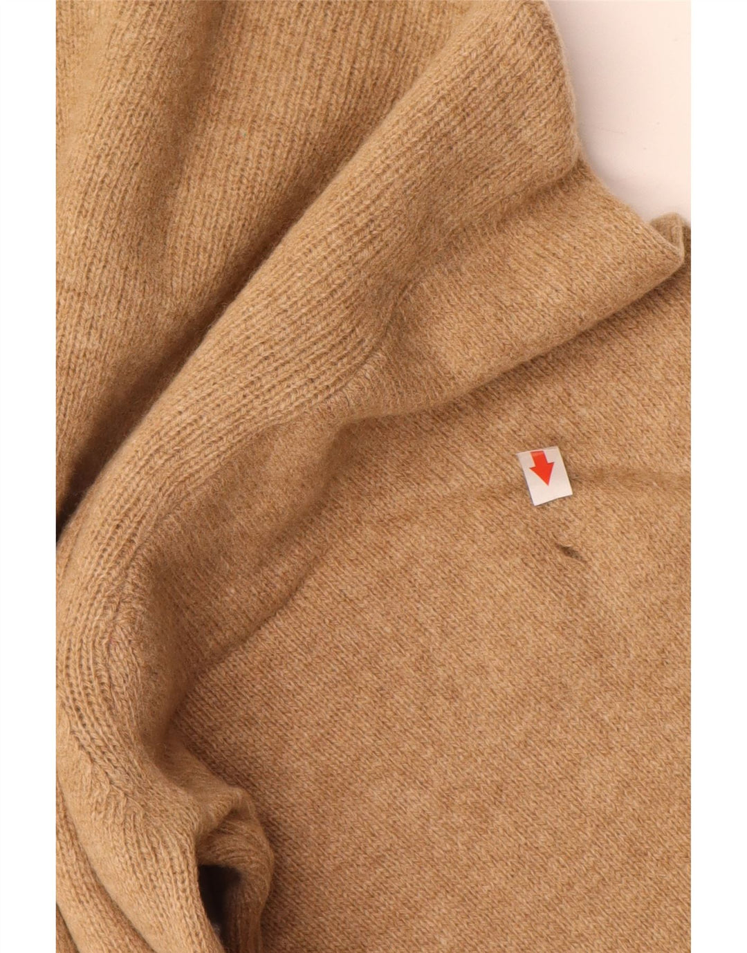 Suéter masculino vintage com decote em V IT 48 lã bege médio