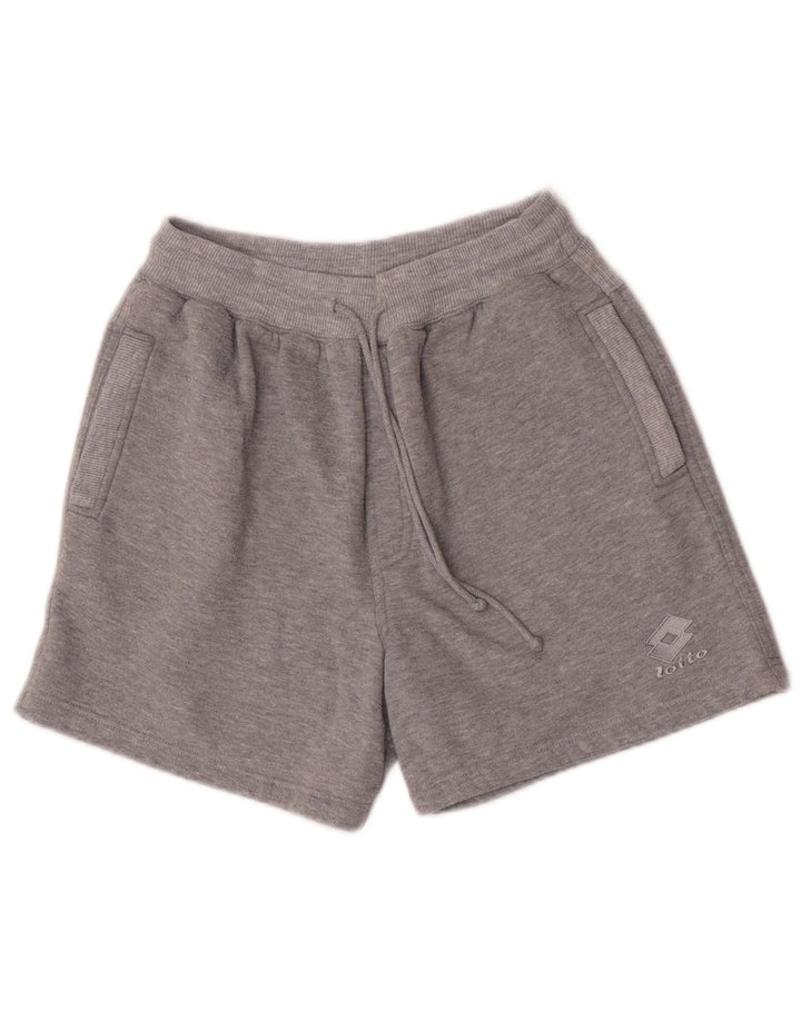 Shorts esportivos gráficos femininos Lotto pequenos esportes de poliéster cinza