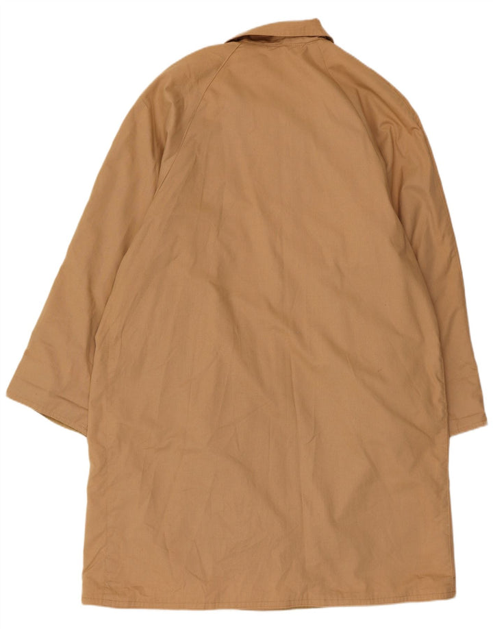 Trench coat masculino vintage solto de algodão bege pequeno