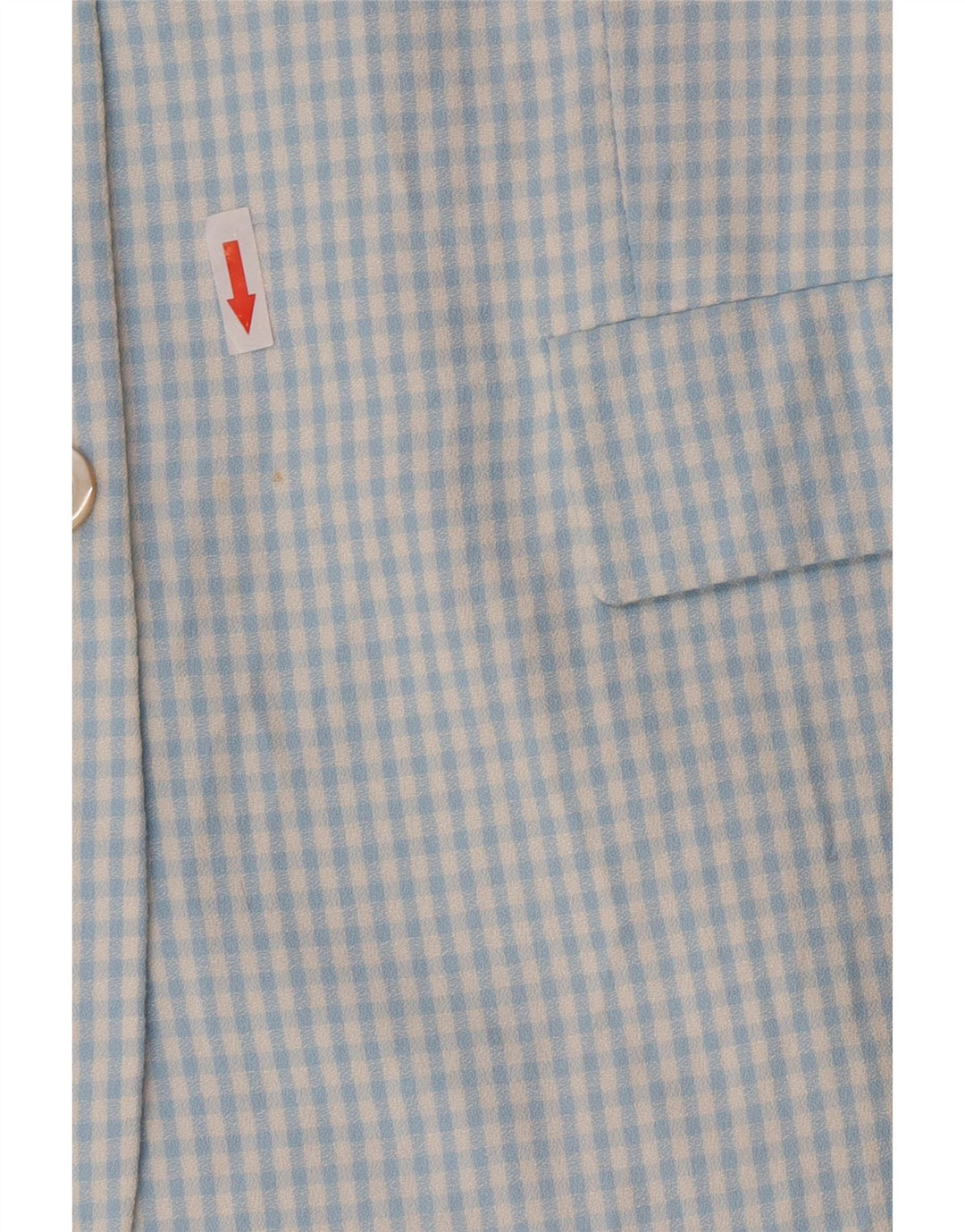 Conjunto feminino vintage de 3 botões e 2 peças IT 46 grande azul guingão viscose