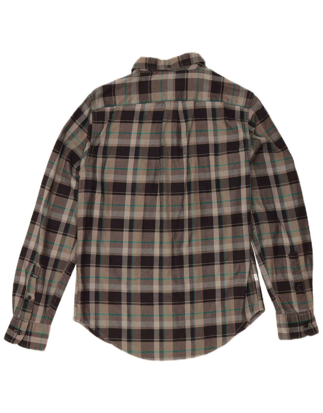 Camisa masculina de flanela Levi's Slim Fit pequena cinza xadrez algodão