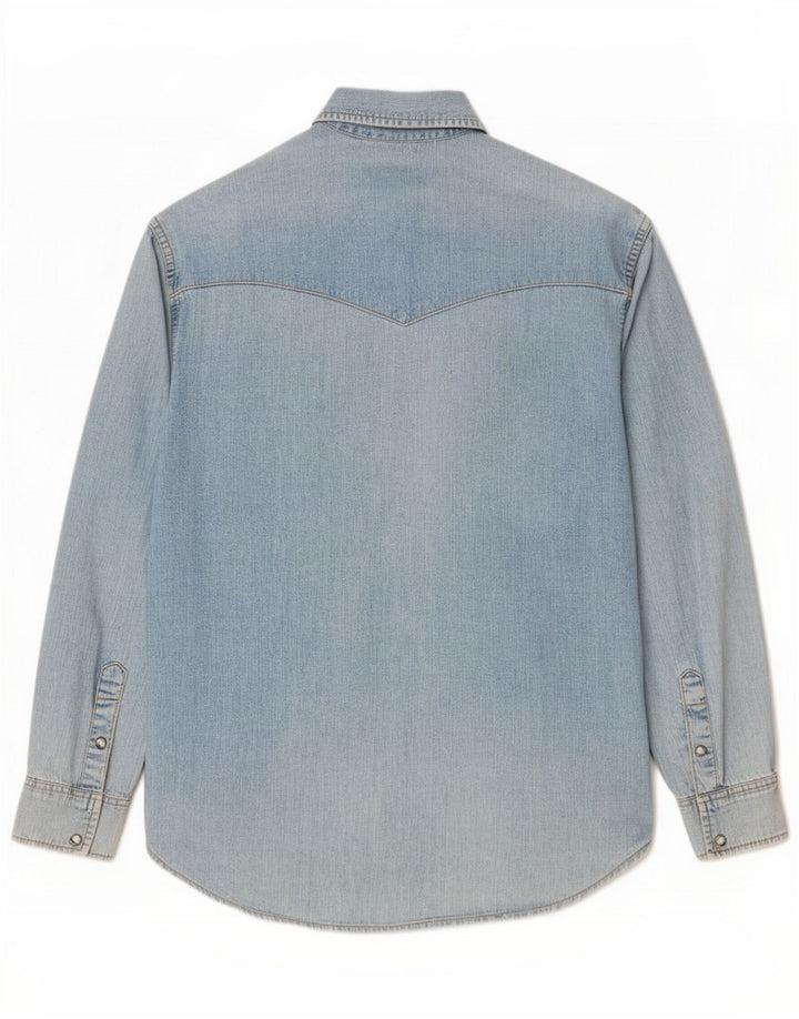 Camisa jeans masculina Lee azul médio