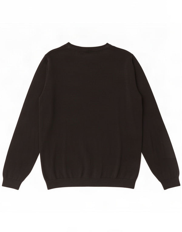 Suéter Marks & Spencer Boys com decote em V 15-16 anos XL algodão preto