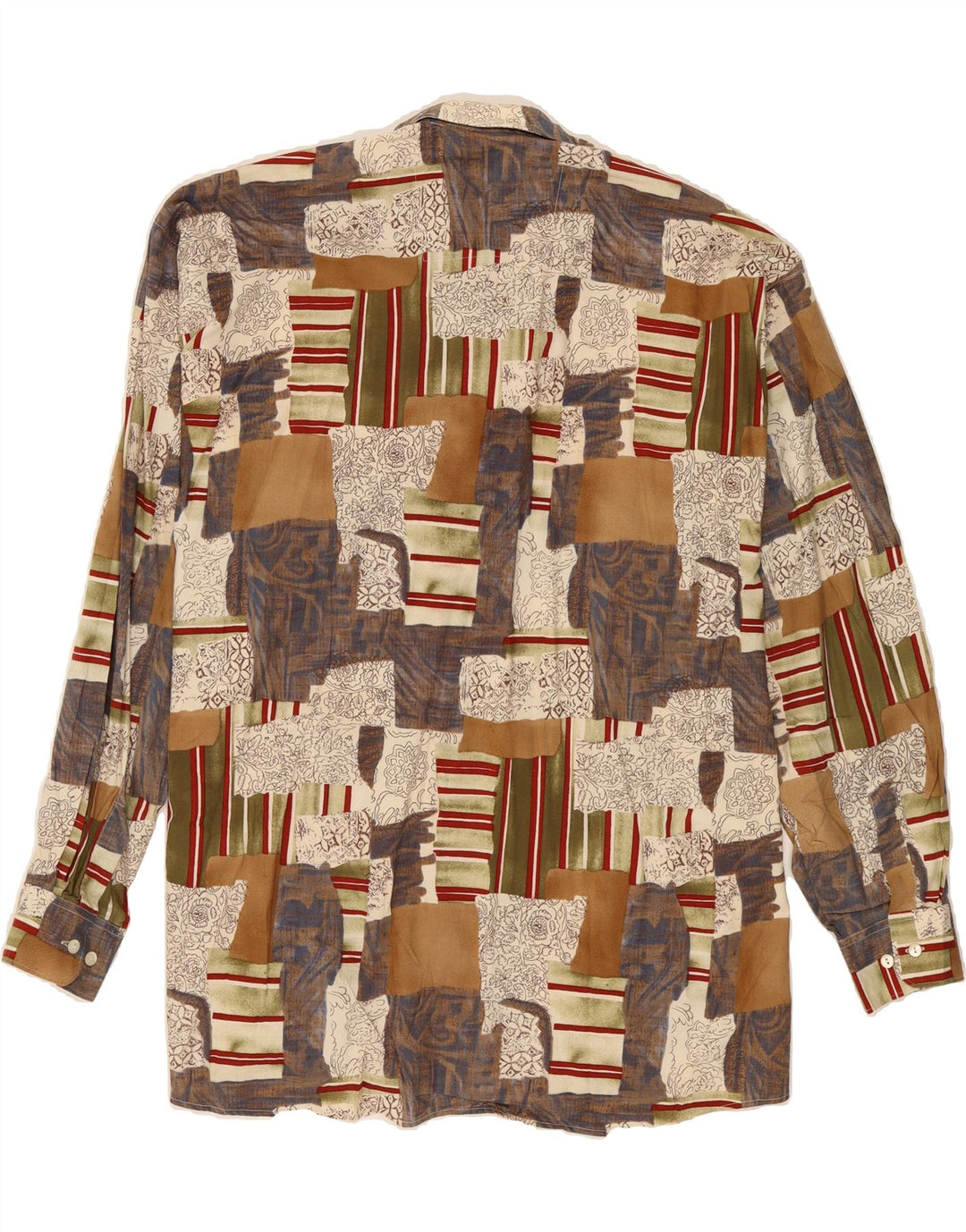 ANGELO LITRICO Mens Shirt 3XL Multicoloured Patchwork Viscose Vintage Angelo Litrico and Second-Hand Angelo Litrico from Messina Hembry 