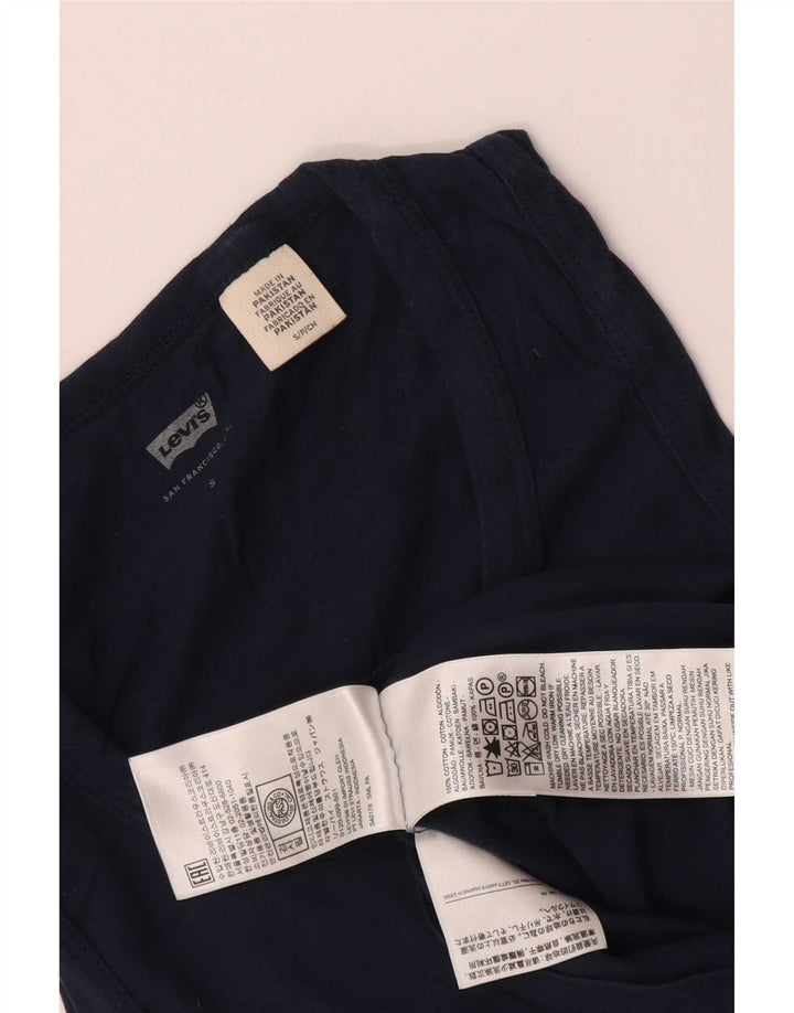 Colete feminino Levi's UK 10 pequeno algodão azul marinho