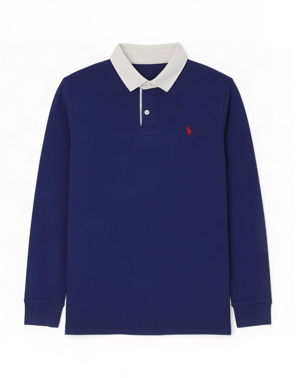 Camisa masculina de rugby de manga comprida Polo Ralph Lauren XL azul marinho