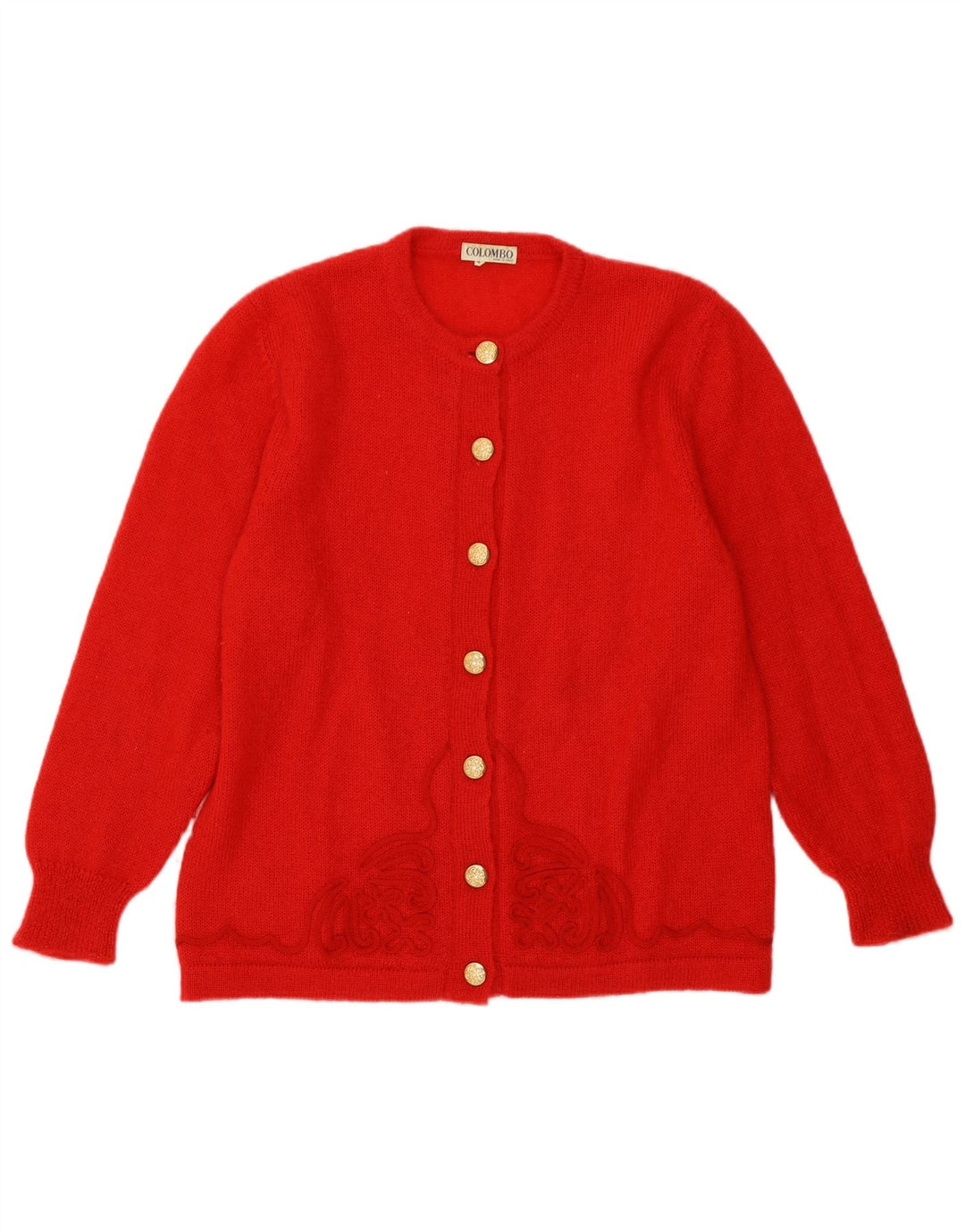Suéter cardigã feminino Colombo IT 44 Mohair vermelho médio