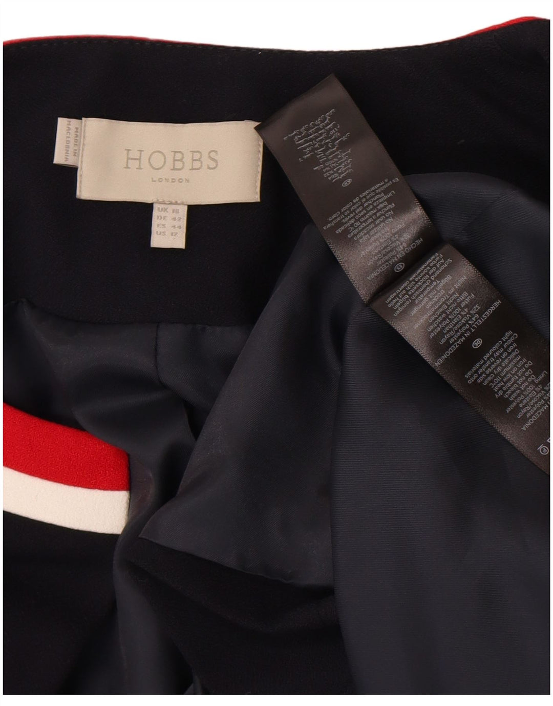 Jaqueta blazer feminina Hobbs manga 3/4 Reino Unido 16 grande azul marinho