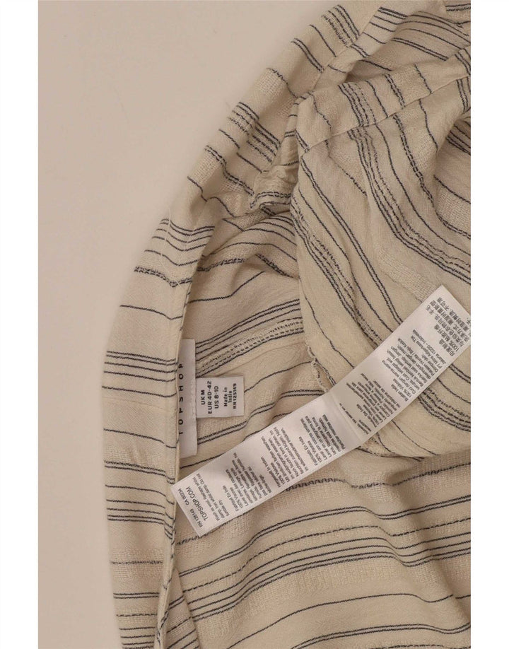 Macacão feminino Topshop UK 12 viscose listrada bege médio