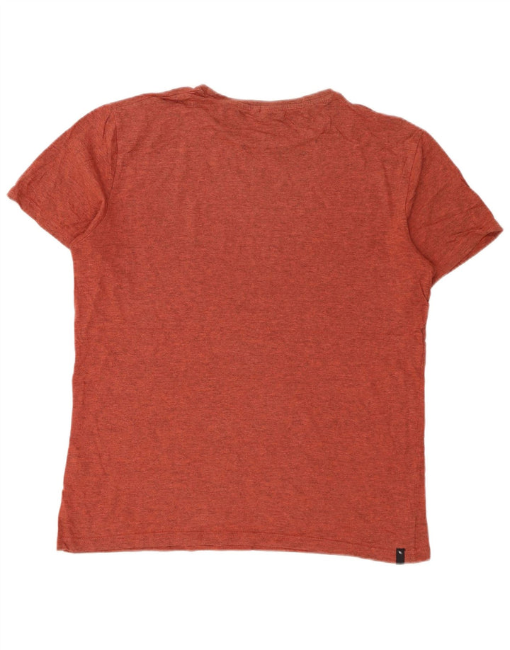 Camiseta masculina Rip Curl com estampa gráfica de algodão manchado laranja médio