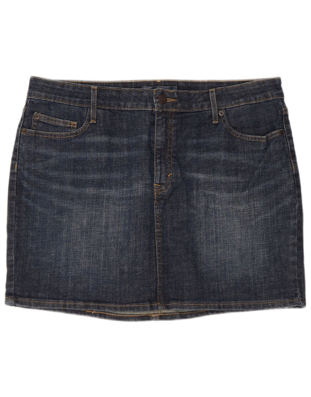 Mini saia jeans feminina Levi's US 16 XL W36 algodão azul
