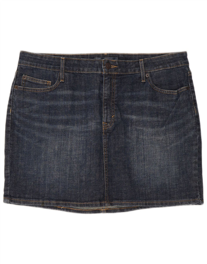 Mini saia jeans feminina Levi's US 16 XL W36 algodão azul