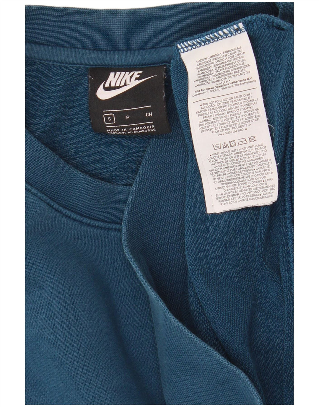 Nike Mens Moletom Jumper Pequeno Algodão Azul