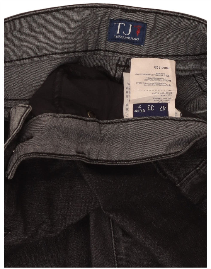 Jeans retos femininos Trussardi W31 L26 algodão preto
