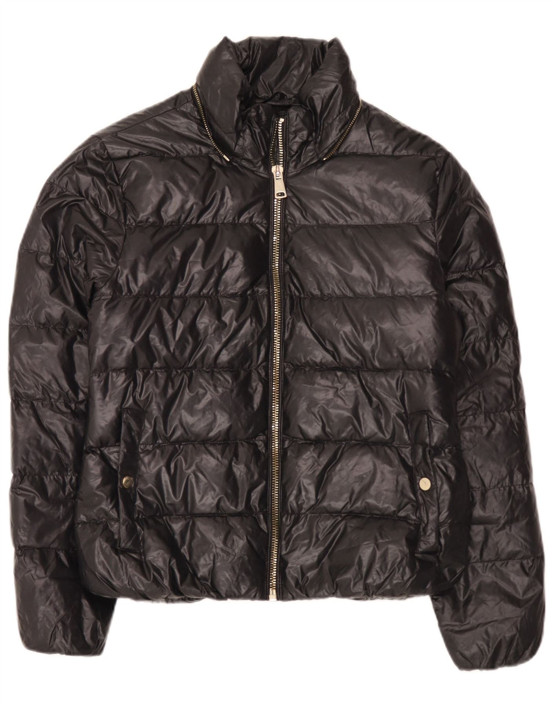 Jaqueta acolchoada feminina Zara UK 14 grande preta