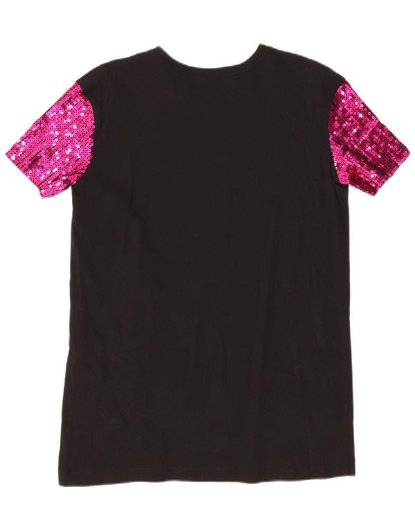Túnica feminina Zara com estampa gráfica UK 10 pequeno poliéster preto