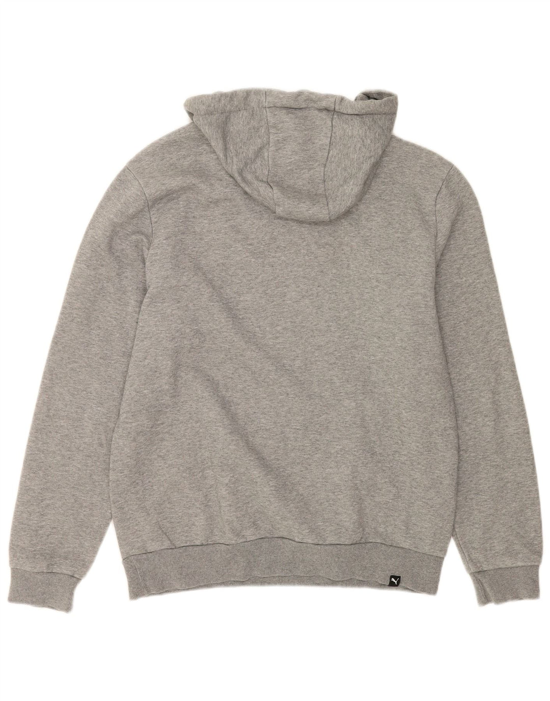 Suéter com capuz gráfico masculino Puma, algodão manchado cinza médio
