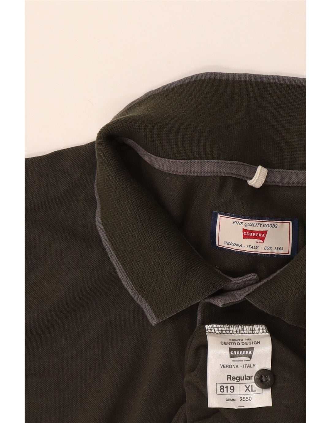Camisa polo masculina Carrera Regular Fit XL algodão cáqui