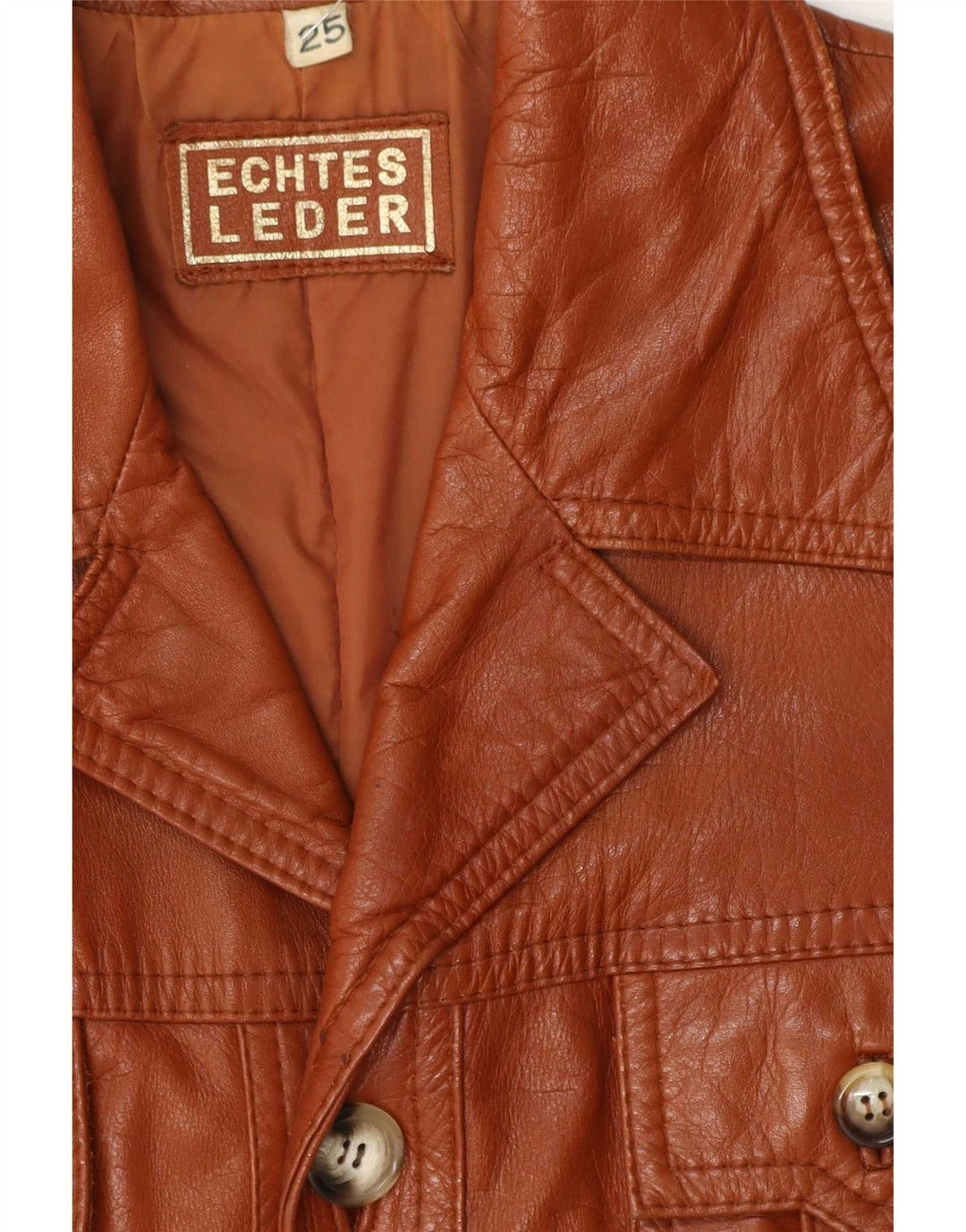 Jaqueta de couro masculina vintage UK 38 marrom médio