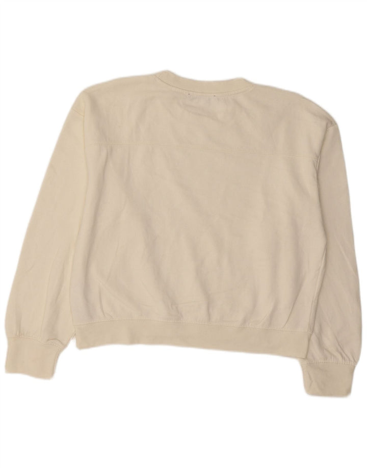 Zara moletom feminino jumper UK 14 médio branco poliéster